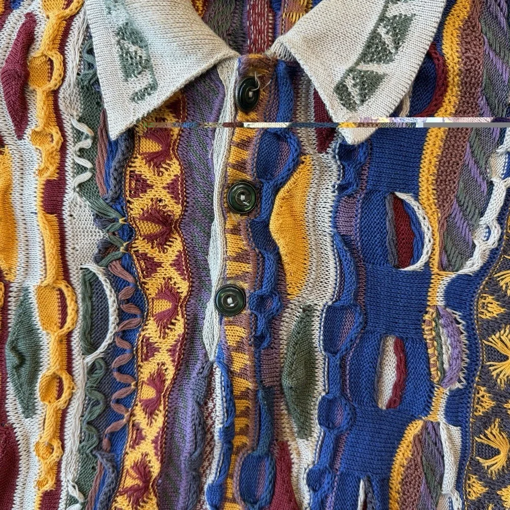 COOGI 100% Cotton Large Sweater Made in AUSTRALIA Multi Colored - Picture 8 of 9